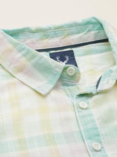 Boys White Check Casual Shirt
