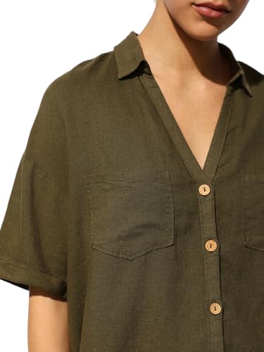ONLY Women's Regular Dark Green Shirt