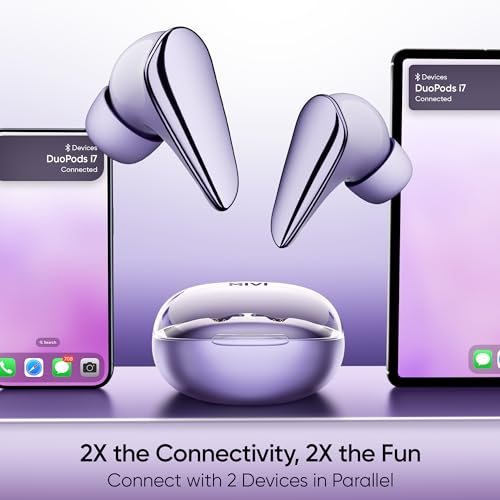 Mivi DuoPods i7 Earbuds - Step into The 3rd Dimension of Sound with 3D Soundstage, High Fidelity Drivers, Advanced Audio Codec for Lossless Audio, etc.