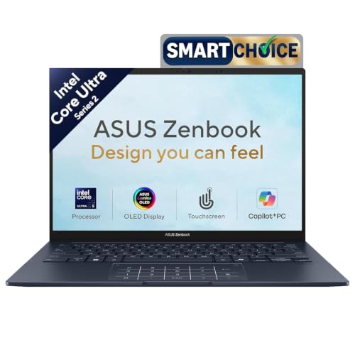 ASUS Zenbook 14 (2026),Smartchoice,Intel Core Ultra 5 225H,16GB RAM,1TB SSD,OLED,Touchscreen,14"(35.5 cm),Win 11,M365 Basic(1Y), Office 24,Ponder Blue,1.28 Kg,UX3405CA-QL1014WS,Thin & Light Laptop