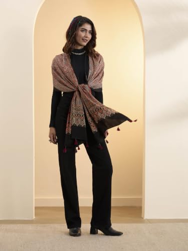 BIBA Ajrakh Modal Silk Casual Dupatta