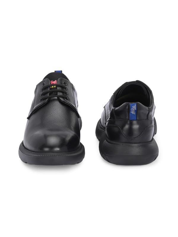HITZ Men's Black Leather Casual Stylish Lace Up Shoes
