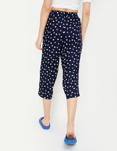 Max Women Heart Printed Capris (SP24CWC02NAVY)_XS