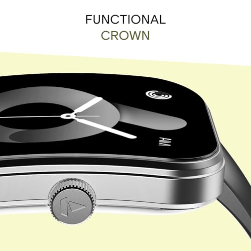 boAt Wave Sigma 3 Curv Smartwatch with 2.01” (5.33 cm) Immersive Curved Display, Metallic Finish, Functional Crown, BT Calling, Sleep, Stress, Heart Rate & SpO2 Monitoring, SOS, IP68 (Black Active)