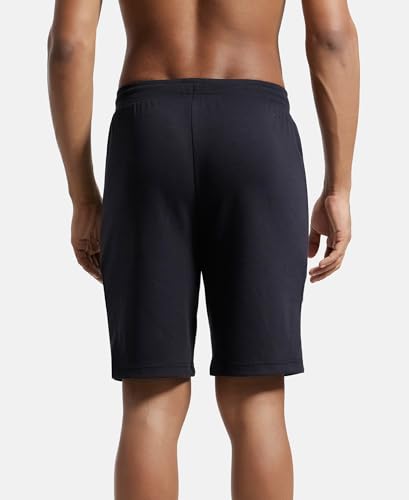 Jockey Men's Straight Fit Shorts (AM14_Black_Large)