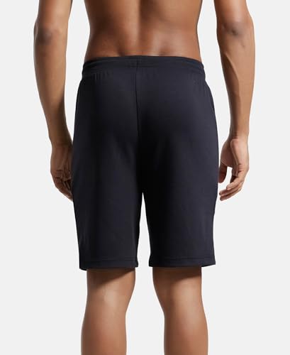 Jockey Men's Straight Fit Shorts (AM14_Black_XX-Large)