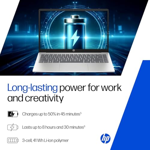 HP 14, Intel Core 13th Generation Intel Core i7-1355U (16GB DDR4, 512GB SSD), Micro-Edge, Anti-Glare, FHD, 14''/35.6cm, Win11, M365* Office24, Silver, 1.4kg, EP0159TU, FHD Camera, Backlit Laptop