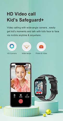 TrackMe 4G GPS Kids Smart Watch with Video Calling, SOS Emergency, Nano SIM, WiFi, HD Camera, IP67 Waterproof, GPS Tracker, Touchscreen, Extra Strap & Dial (Pretty Pink)