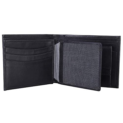 Brooklyn Bridge Genuine Leather RFID Blocking Slim Bifold Wallet for Men – Coin Pocket, ID Window & Multiple Card Slots | Anti-Theft Travel Wallet | Gift for Him