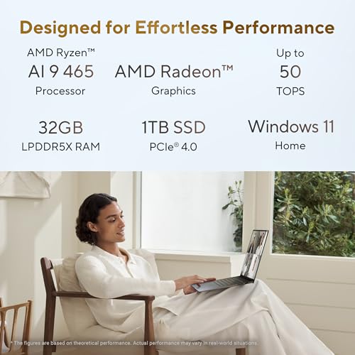 ASUS Zenbook S 16 (2026), AMD Ryzen AI 9 465, AMD Radeon iGPU, 32GB RAM, 1TB SSD, OLED, 16", (40 cm), Windows 11, M365 Basic(1 Year)* Office 2024, Antrim Gray, 1.50 kg, UM5606GA-SR248WS,Co-Pilot+ PC