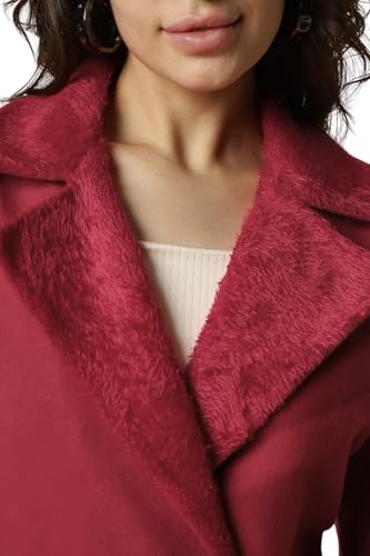 Women Red Solid Casual Jacket