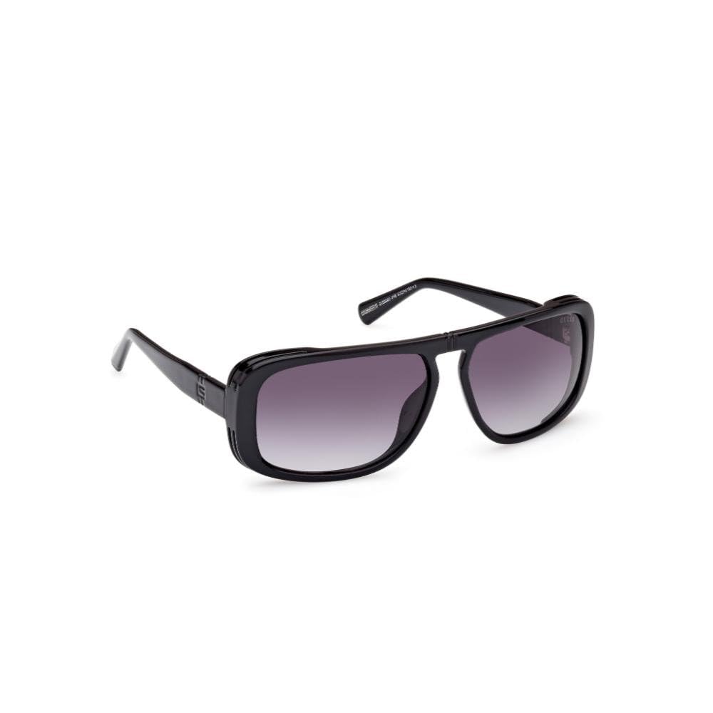 Guess sunglasses| 100% UV protected | Gradient | Full Rim | Rectangular | Men | Large | Shiny Black Polycarbonate Frame | Smoke Gradient Lens