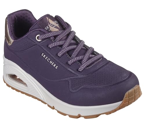 Skechers Womens UNO - Shimmer Away Dark Purple Lifestyle Lace Up Shoe