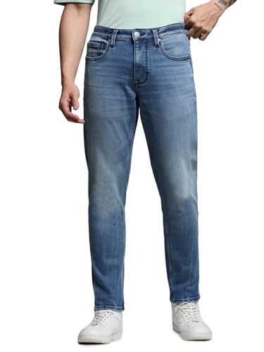 Jack & Jones Men Solid Slim Fit Mid Rise Stretchable Blue Jeans