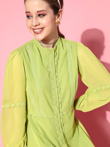 Green Lace Detail Dress