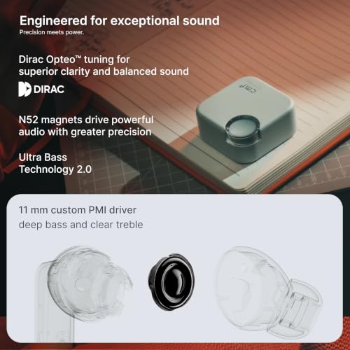 CMF by Nothing Buds 2 48 dB Hybrid ANC, Ultra Bass Technology 2.0, 55 Hrs Playtime Bluetooth in Ear Headset (Orange, in the Ear)
