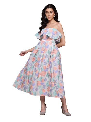 Label RITU KUMAR Multi Eloise Off-Shoulder Long Dress Multicolour