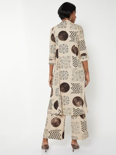 Max Women Printed Straight Kurta Set (White_S)