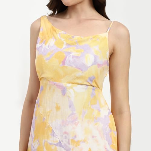 Madame Mustard Fit and Flare Cotton Blend Midi Dress