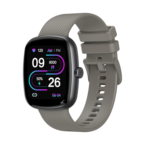 Fastrack Jupiter S3 Smartwatch with 1.83” TFT 2.5D Display, Push Button & Rotary Crown,BT Calling,HRM, SpO2 & Sleep Tracking,Multiple Menu Styles,IP68,24/7 Health Suite,Up to 5 Days Battery - Grey