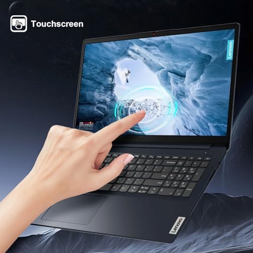 Lenovo IdeaPad 1 Touchscreen Laptop, 15.6" FHD(1920 * 1080), Intel Core i5-1335U, 8GB RAM, 512GB SSD, HDMI, SD Card Reader, Webcam, Wi-Fi 6, Win 11 Home, Abyss Blue, Bundle with ML101 Wireless Mouse