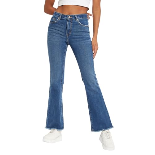 Madame Women Solid Light Blue Denim Jeans
