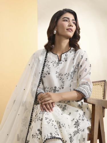 BIBA Solid Cotton Silk Kalidar Festive Kurta Set