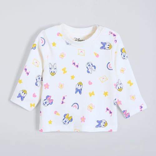 Hopscotch Girls Full Sleeves Multi 3-Pack Minnie Mouse Cotton T-shirts For Ages (3-6 Months)