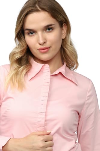 Allen Solly Women Pink Solid Long Sleeves Shirt