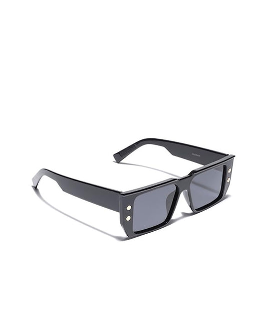 Carlton London Black Toned with Black Polarized Lens Square Sunglasses