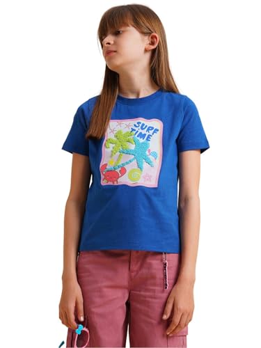VERO MODA Girl's Regular Fit Blue T-Shirt