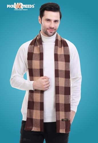 Pick Ur Needs Men's & Women Muffler With Elegant Design Woolen Blend Soft Fabric Stylish For Unisex (Brown)