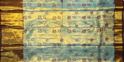 VFCollections Women's Traditional Handloom Kanchipuram Silk Pure Pattu Sarees | Rich Height Butta | Multilayer border (VFC689-5)