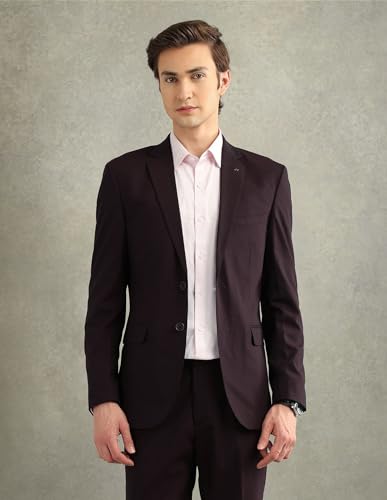 Arrow Men's Wool Business Suit Pants Set (ARAJSU5546_Maroon