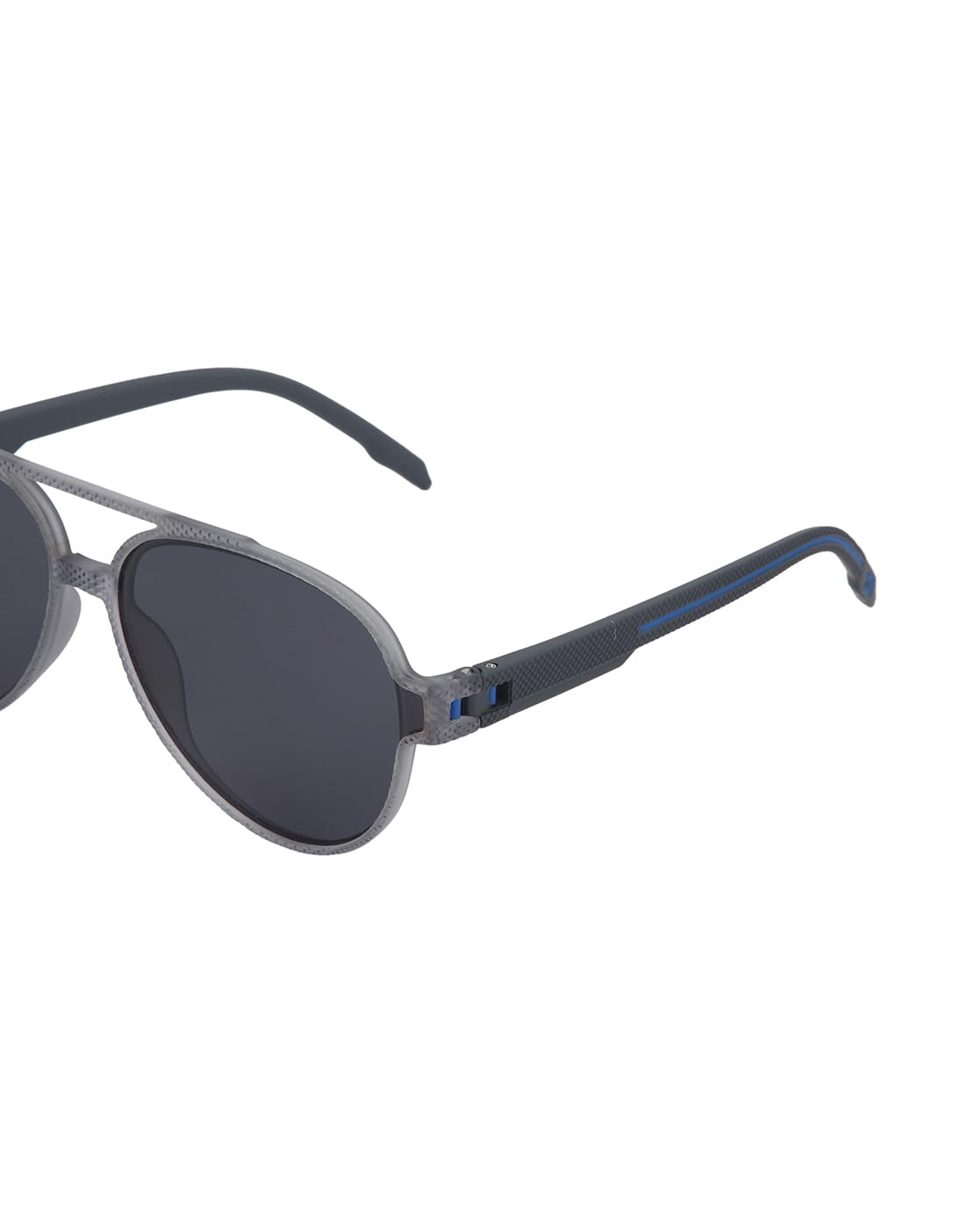 Carlton London Grey Toned with Blue Polarised Lens Aviator Sunglass for men
