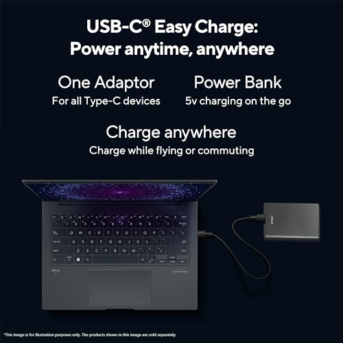 ASUS Zenbook 14 (2026),Smartchoice,Intel Core Ultra 7 255H,32GB RAM,1TB SSD,OLED,Touchscreen,14"(35.5 cm),Win 11,M365 Basic(1Y)* Office 24,Ponder Blue,1.28 Kg,UX3405CA-QL1015WS,Thin & Light Laptop
