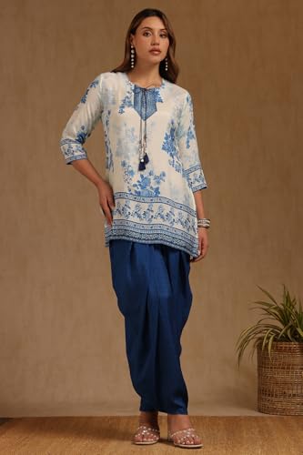 Soch Womens White Muslin Floral Print Suit Set