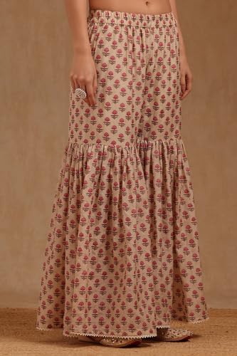 Soch Womens Beige Chanderi Embroidered Salwar Suit