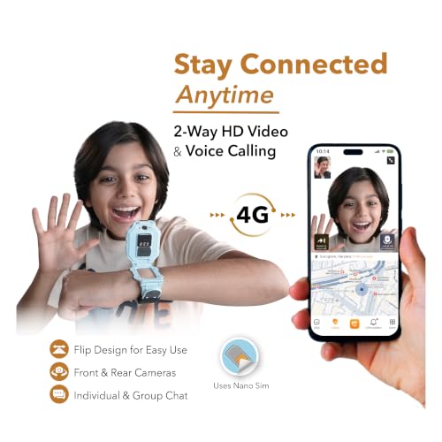 imoo Original Kids Watch Phone Z7 [4G Cellular + GPS + Health], 4G Smartwatch, HD Video & Voice Call, GPS Enabled with 14 Days Historical Track, Kids Emotion Detector, HeartRate, Body Temp., SPO2