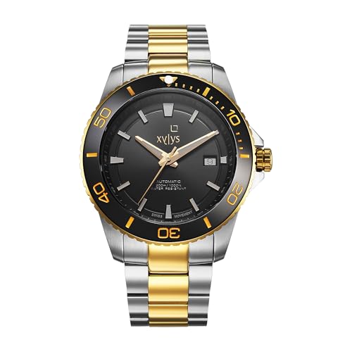 Xylys Xiphias Automatic Analog with Date Black Dial Two Toned Stainless Steel Strap Watch for Men