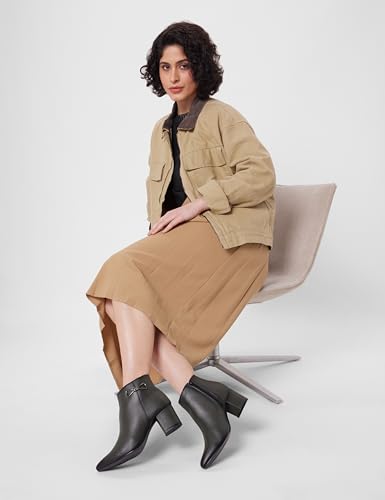 Metro Women Olive Leather Ankle Boot UK/4 EU/37 (31-81)