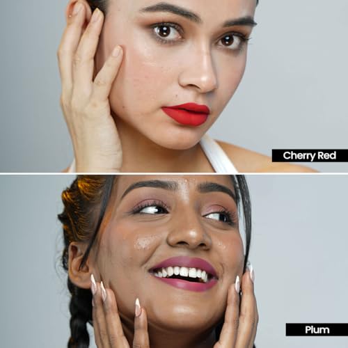 Blur India Call Me Daddy Red Wine Romance- Plum & Cherry Red Liquid Lipstick Duo | 5ml Each