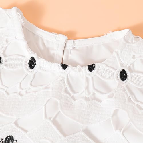 Hoscotch Girls Embellished White Sleeveless Jeans Set For Ages (4-5 Years)