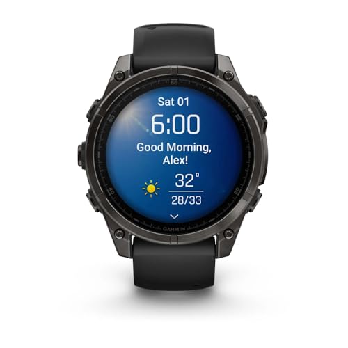 Garmin Fenix 8 47Mm,AMOLED,Saph,Crbngryti/Blk,Blk/Pebblegrybnd, Black