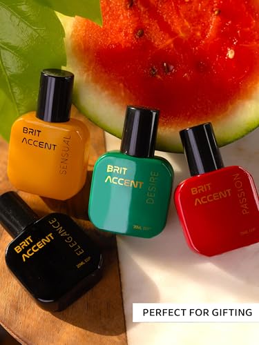 BRIT ACCENT | Luxury Perfume Gift Set | Pack Of 4 X 20 ML Perfume for Women | Fragrances - Sensual, Desire, Elegance & Passion, 20ml Each| Premium Long Lasting Fragrance | Premium Long Lasting| under Rs 300 | Gift Set for Women, Sister, Wife, Girlfriend |