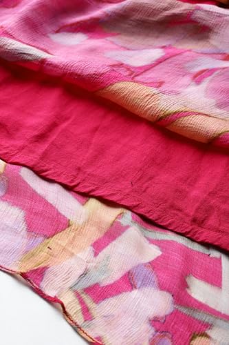 Ritu Kumar Band Collar Sleeveless Long Dress Fushcia