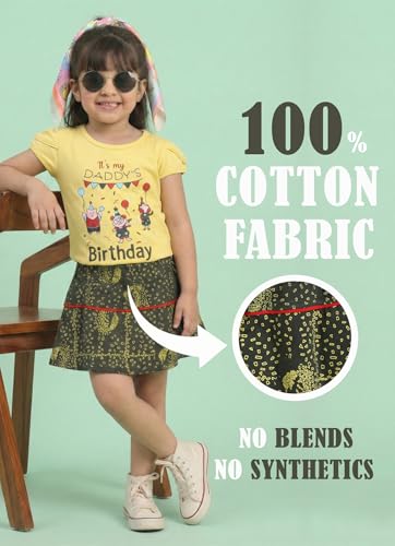 MI Kidz Girls Pure Cotton Top & Skirt Set - Pack of 3