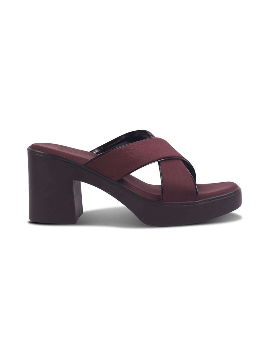 AROOM Women Block Heel sandals Comfort and Soft Block Heel Slippers for Girls (Brown, UK Footwear Size System, Adult, Women, Numeric, Medium, 7)