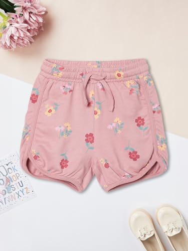 Max Girls Printed Shorts Set (Pink_12-18 M)
