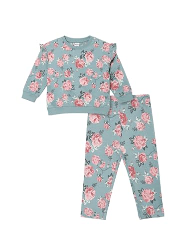 Max Girls Printed Leggings Set (Pink_12-18 M)